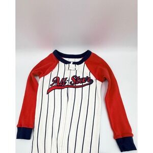 Carters Baby Boy All Star Baseball Footed Pajamas Pinstripe Sleep Play Red White